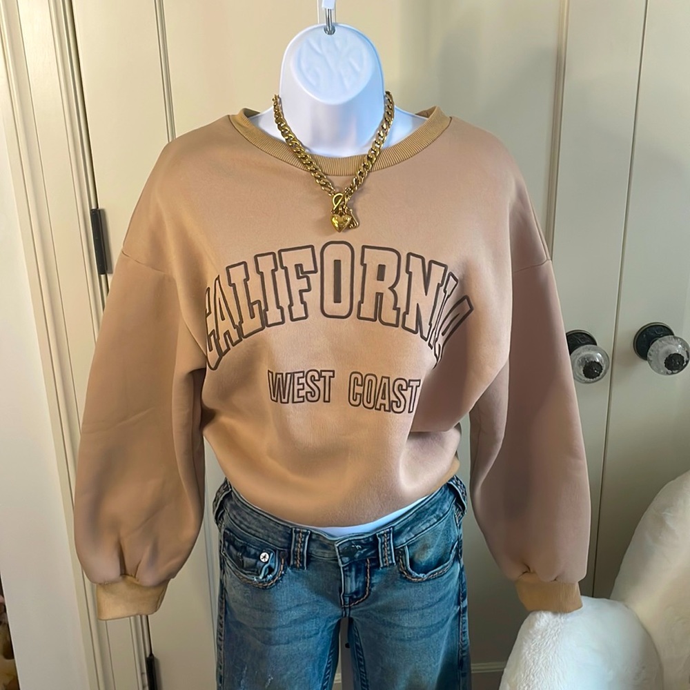 SHEIN “California” hoodless sweatshirt size S